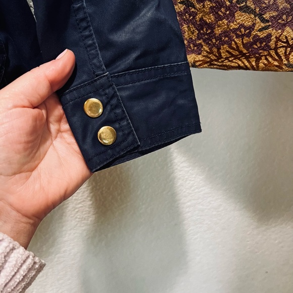 J. Crew Coated Navy Jacket Size Small - Picture 3 of 8